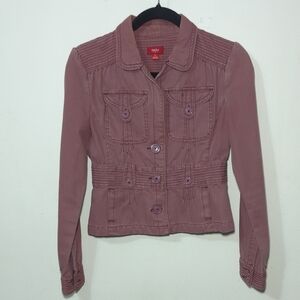 Mossimo Utility Jacket Dusty Pink Y2K 100% Cotton Pockets Short Women's Size S